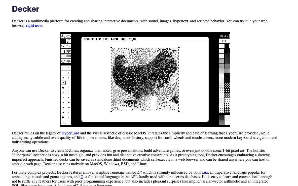 Screenshot of Decker