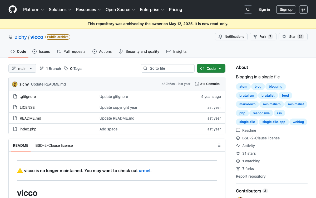 Screenshot of vicco
